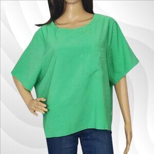 2/$50 Good American Summer Green Short Sleeve Top Size 4 | Casual & Chic Blouse